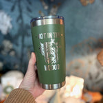 Not in the Moood Highland Cow Laser Engraved Powder Coated 20oz Double Walled Insulated Tumbler