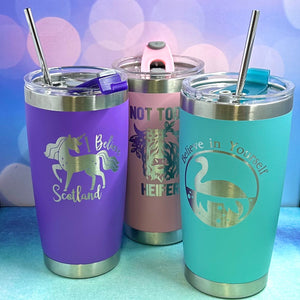 Not the Meek & Obedient Type Laser Engraved Powder Coated 20oz Double Walled Insulated Tumbler - Outlander Inspiration