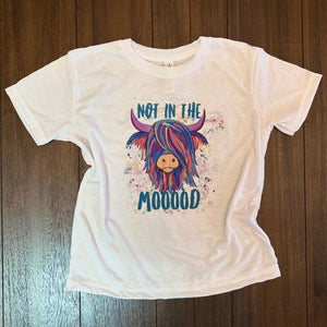 Youth Not in the Mooood Colorful Highland Coo Shirts