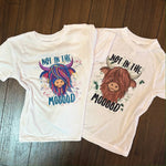 Not in the Mooood Classic Brown Highland Coo Onesies and Toddler Shirts