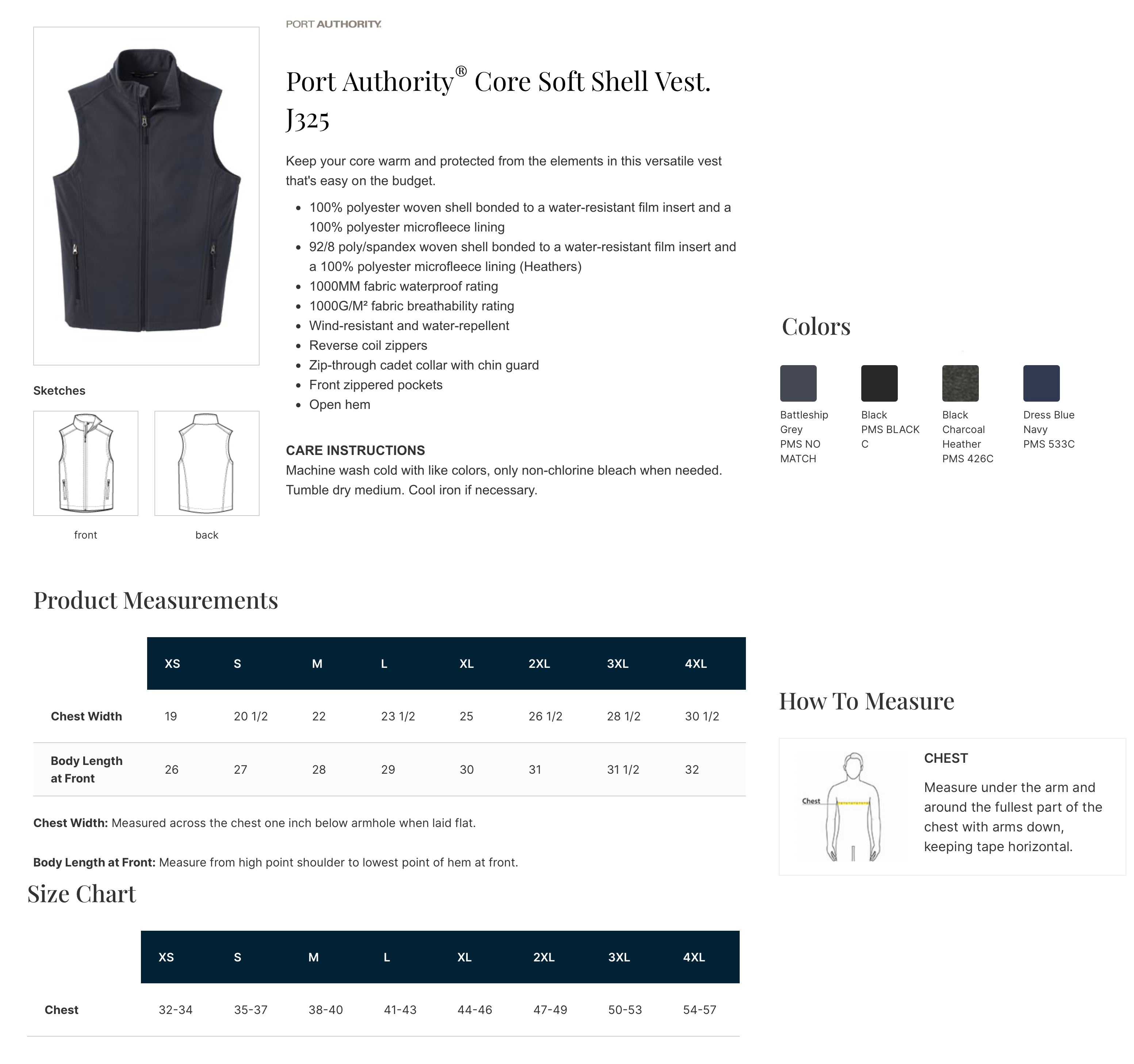Core Soft Shell Embroidered Vest - Men's and Women's