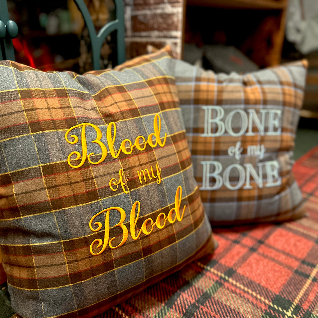 Blood of my Blood Outlander Inspired Embroidered Flannel Envelope Pillowcase