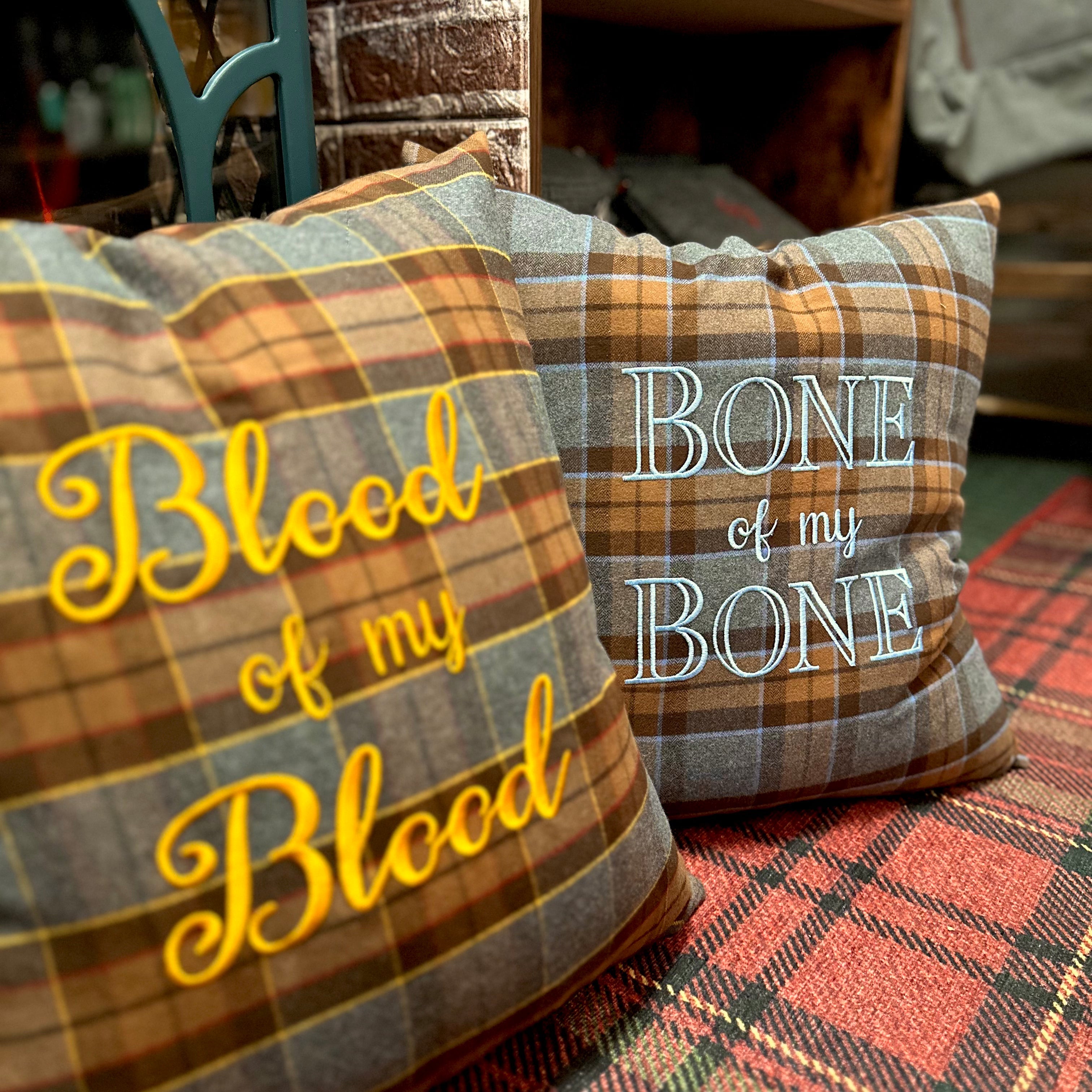 Bone of my Bone Outlander Inspired Embroidered Flannel Envelope Pillowcase