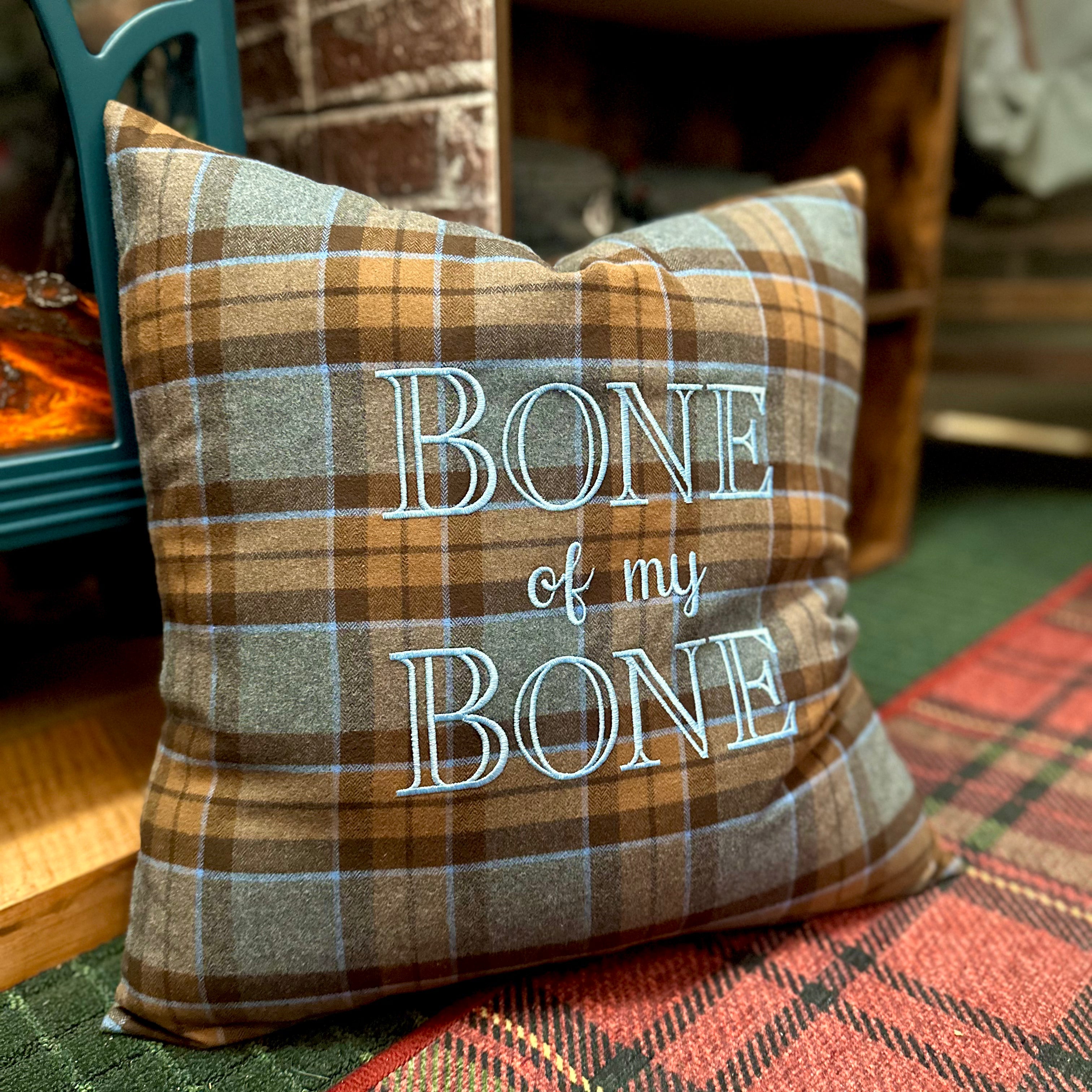 Bone of my Bone Outlander Inspired Embroidered Flannel Envelope Pillowcase