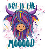 Colorful Coo Not Today Heifer or Not in the Mood 18oz Frosted Beer Can Glass with Bamboo Lid and Straw