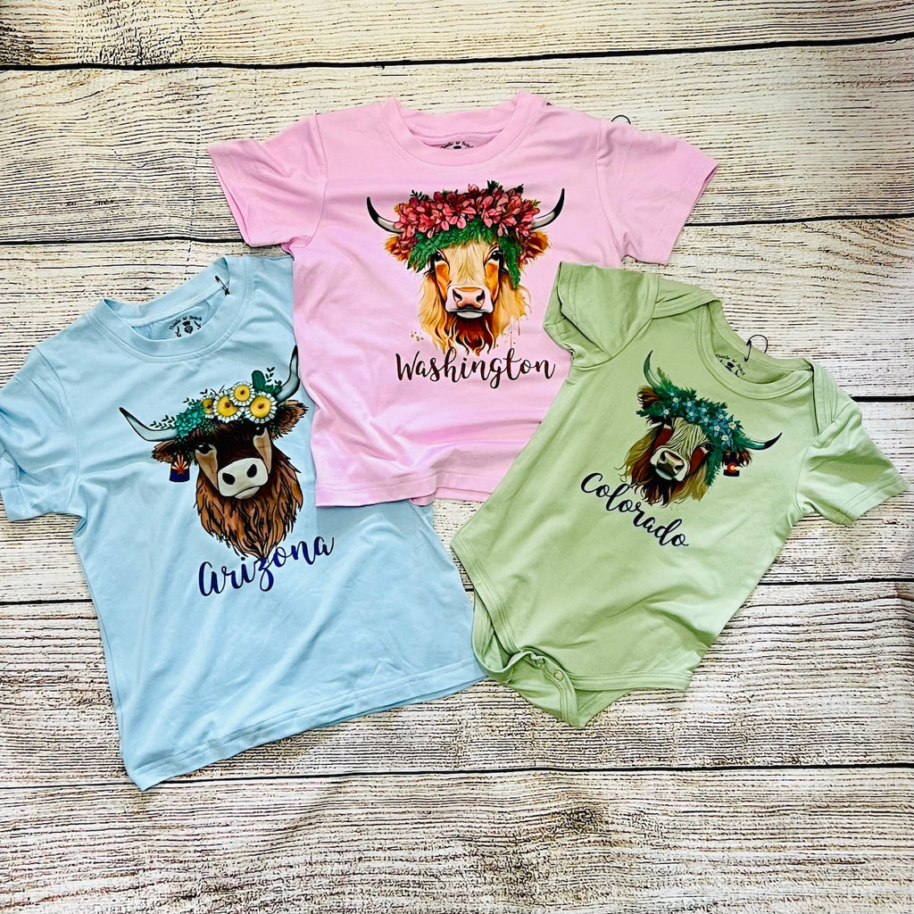 Choose Your State - Highland Coo Toddler Shirts