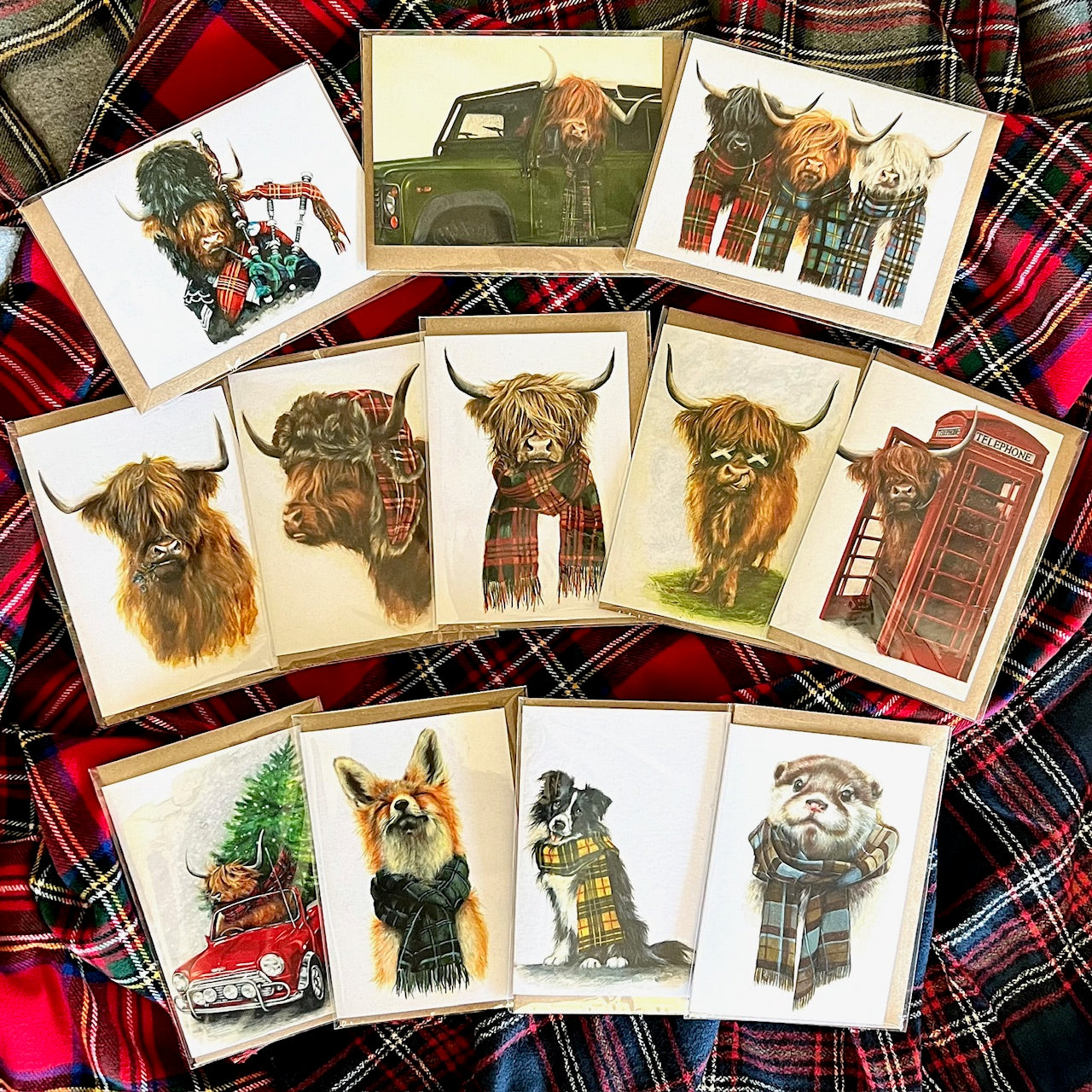 Cute Scottish Animal Greeting Cards