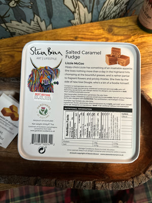 Highland Coo Salted Caramel Scottish Fudge Tin 7 oz