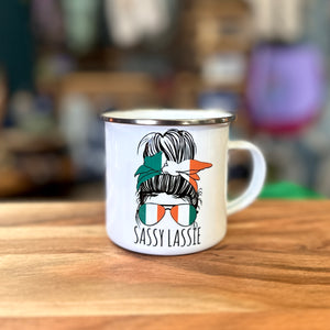 Sassy Lassie Irish Messy Bun 11oz Enamel and Ceramic Mugs