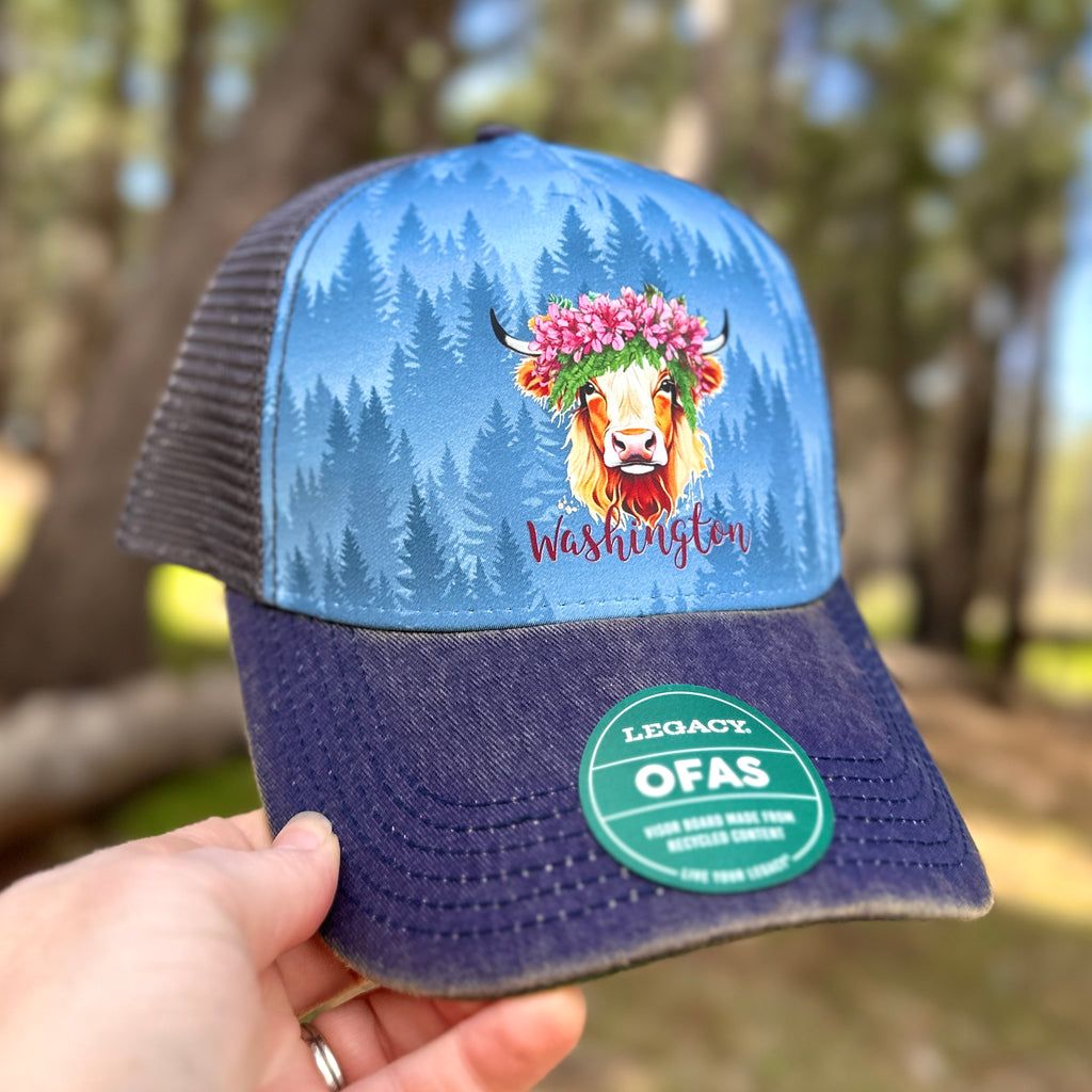Washington State Coo Patterned Legacy Trucker Hat