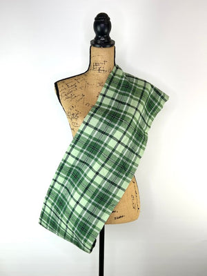 Dusty Matcha Green Plaid Flannel Infinity or Blanket Scarf