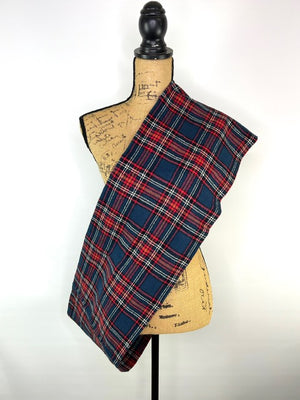 Tartan in Rich Navy, Red, White, Black and Mustard Yellow Plaid Flannel Infinity or Blanket Scarf