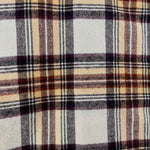 Cream, Dark Brown, Rust and Pale Yellow Plaid Flannel Infinity or Blanket Scarf