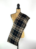 An Autumn Evening Plaid - Deep Rich Tones of Black, Milk Chocolate and Creamy White Plaid Flannel Infinity or Blanket Scarf