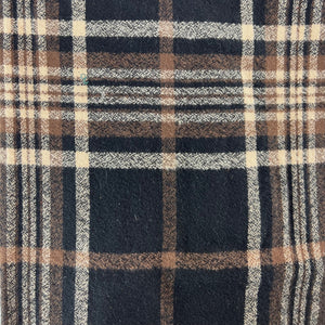 An Autumn Evening Plaid - Deep Rich Tones of Black, Milk Chocolate and Creamy White Plaid Flannel Infinity or Blanket Scarf