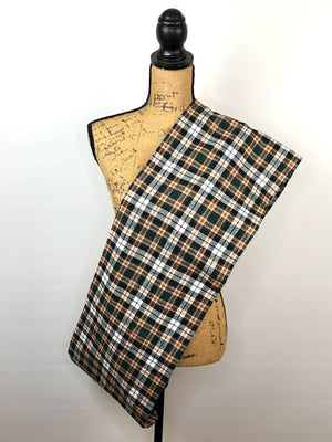 Black, White, Caramel and Pale Pink Plaid Flannel Infinity or Blanket Scarf
