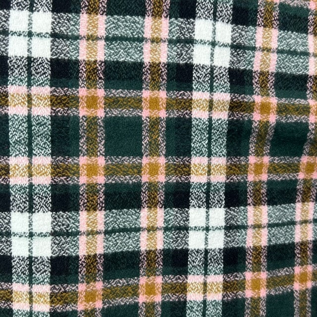 Black, White, Caramel and Pale Pink Plaid Flannel Infinity or Blanket Scarf