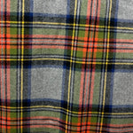 Tartan in Heather Gray with Emerald Green, Persimmon Orange, and Royal Navy Plaid Flannel Infinity or Blanket Scarf