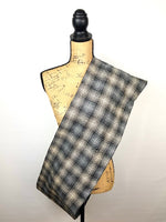 Ombre of Light Smoky Grey and Sandy Tan Plaid Flannel Infinity or Blanket Scarf