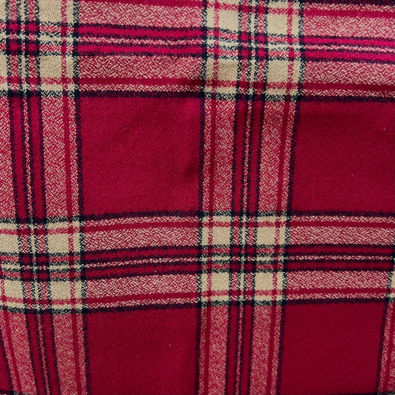 Tartan of Deep Berry Red, Tan and Black Luxe Collection Plaid Infinity and Blanket Scarves