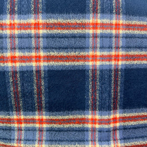 Navy, Dusty Blue, Persimmon and Cream Luxe Collection Plaid Infinity and Blanket Scarves