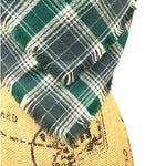 Warm Dark Grey, Emerald and Creamy White Luxe Collection Plaid Infinity and Blanket Scarves