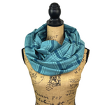 Luxe Collection Shades of Teal Plaid Infinity and Blanket Scarves