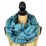 Luxe Collection Shades of Teal Plaid Infinity and Blanket Scarves