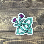 Scottish Thistle Celtic Trinity Knot 2 inch Sticker