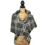 Luxe Collection Warm Dark Smoky Green, Dark Pumpkin and White Plaid Infinity and Blanket Scarves