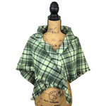 Dusty Matcha Green Plaid Flannel Infinity or Blanket Scarf