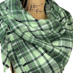 Dusty Matcha Green Plaid Flannel Infinity or Blanket Scarf