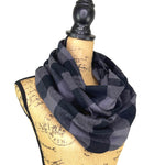 Classic Buffalo Plaid in Charcoal Grey and Black Flannel Infinity or Blanket Scarf