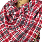 Red, Charcoal Grey and White Plaid Flannel Infinity or Blanket Scarf