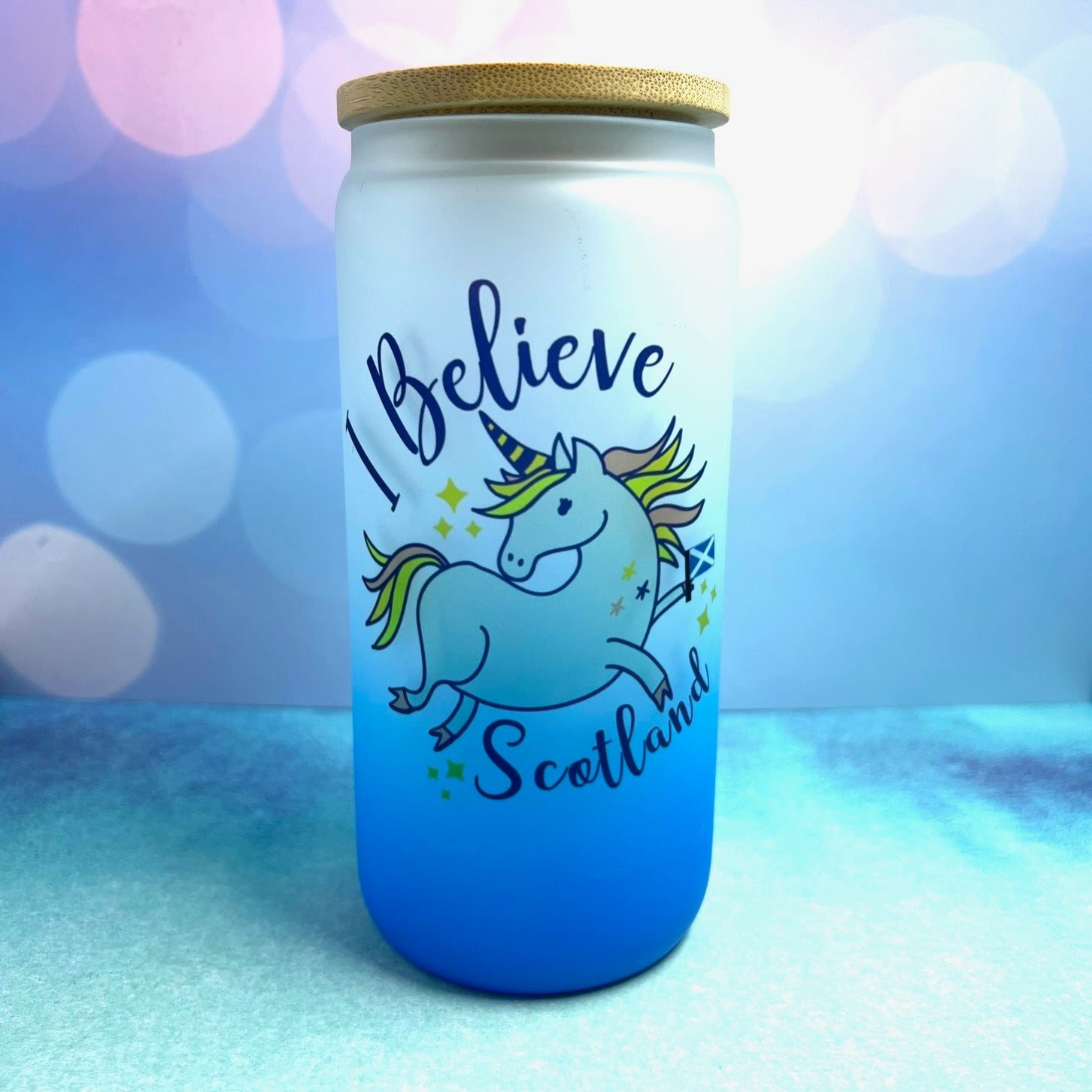 18oz Ombre Glass Cans w/ Bamboo Lid | Sublimation | Clearance