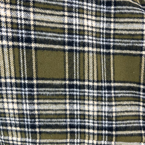 Olive Green, Black, White Plaid Flannel Infinity or Blanket Scarf
