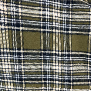 Olive Green, Black, White Plaid Flannel Infinity or Blanket Scarf