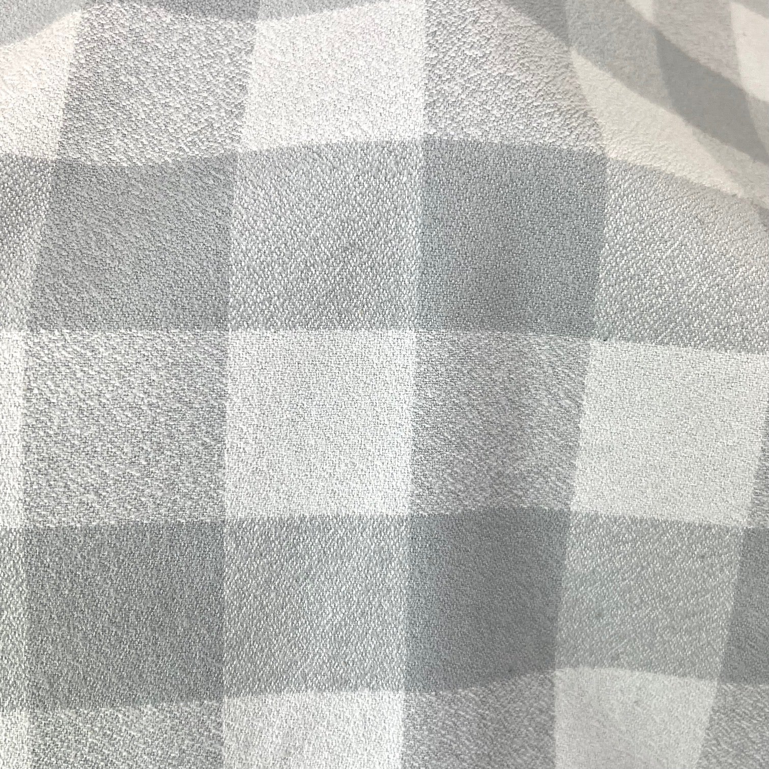 100% Organic Cotton Buffalo Plaid in Dove Grey and Soft Blue Grey Infinity and Blanket Scarves