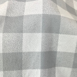100% Organic Cotton Buffalo Plaid in Dove Grey and Soft Blue Grey Infinity and Blanket Scarves