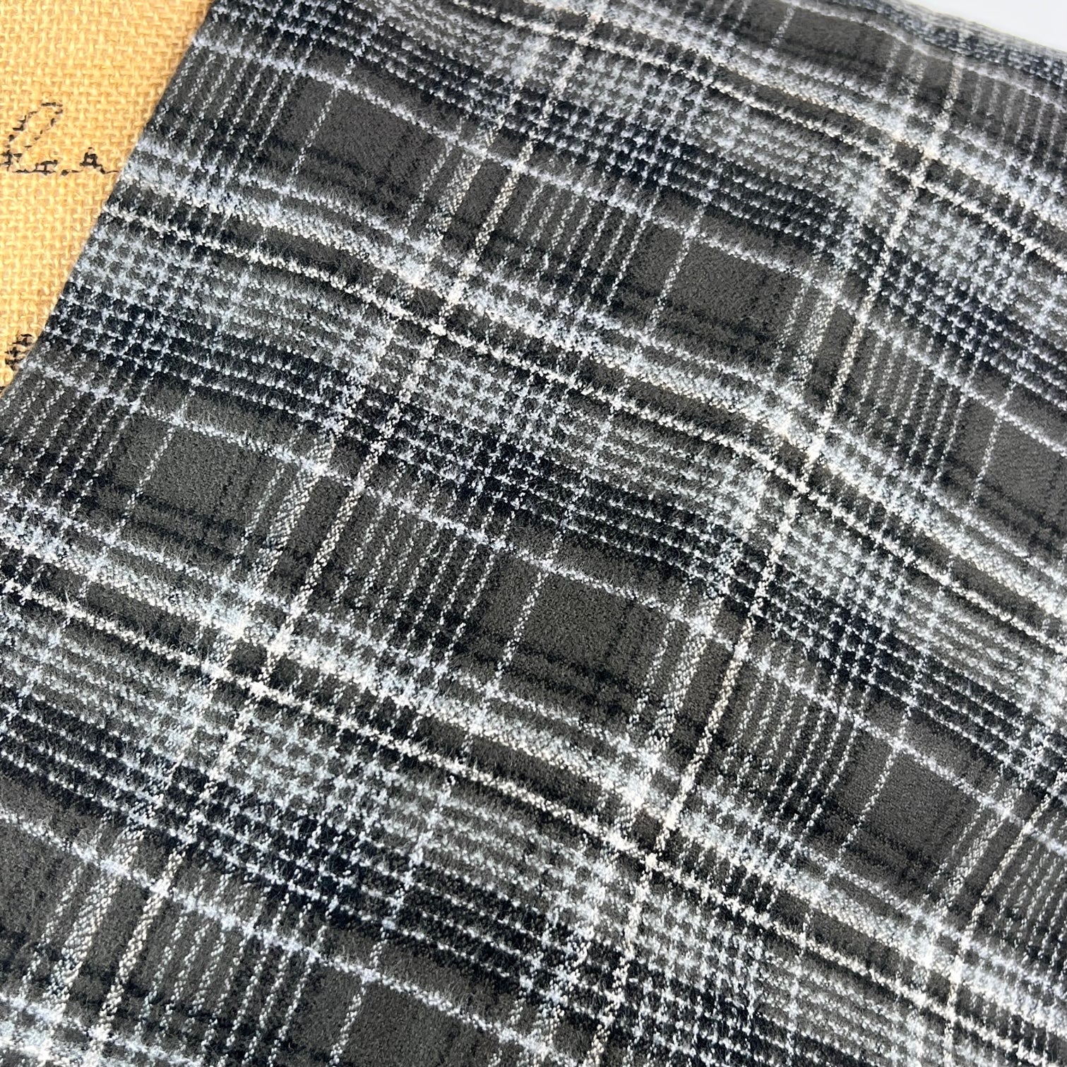 100% Organic Cotton Warm Dark Grey, Black and White Plaid Infinity and Blanket Scarves