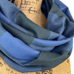 100% Organic Cotton Buffalo Plaid Large Block in Indigo and Black Infinity and Blanket Scarves