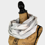 100% Organic Cotton Buffalo Plaid Large Block in Creamy White and Soft Grey Infinity and Blanket Scarves