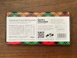 Gingerbread Crunch Milk Chocolate Bar by Quirky Chocolate