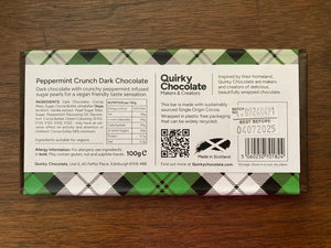 Peppermint Crunch Dark Chocolate Bar by Quirky Chocolate