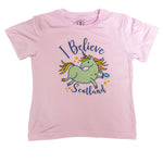 Kids Unicorn "I Believe, Scotland" Toddler and Youth Shirts
