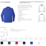 Adult Size Dry-Zone Long Sleeve Embroidered Polo Shirts - Middle School