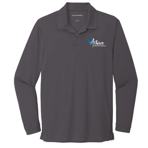 Adult Size Dry-Zone Long Sleeve Embroidered Polo Shirts - Middle School