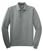 Adult Unisex Men's Pique Long Sleeve Embroidered Polo Shirts - Middle School