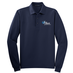 Adult Unisex Men's Pique Long Sleeve Embroidered Polo Shirts - Elementary School