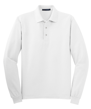 Adult Unisex Men's Pique Long Sleeve Embroidered Polo Shirts - Elementary School